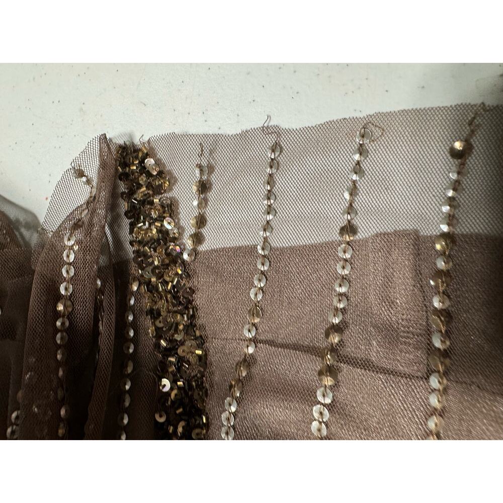 Aidan Mattox Beaded Evening Gown Chocolate Brown Size 14 - Picture 7 of 9